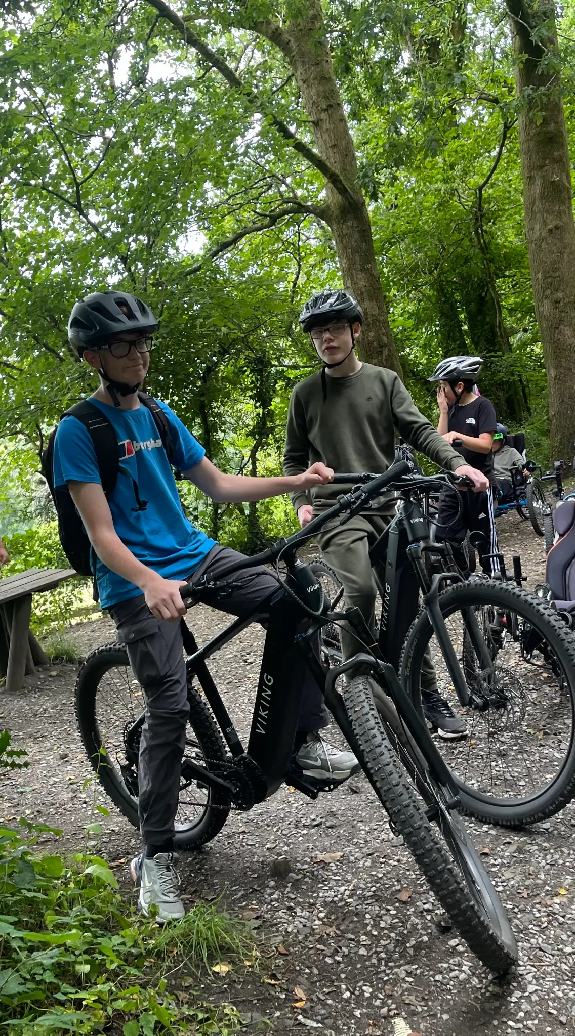Young riders on Viking Electric Mountain Bikes